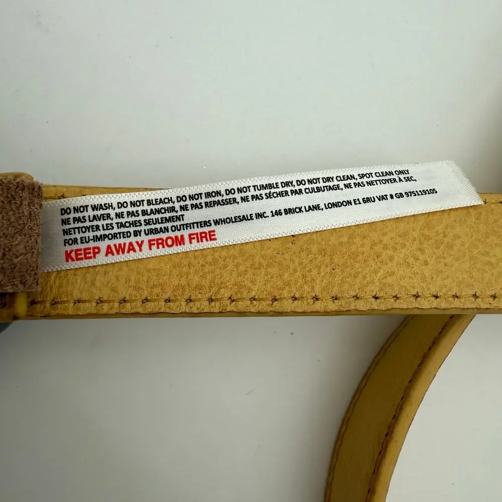 Free People Billie Leather Belt Yellow Size S/M Asymmetric Buckle Western NWOT